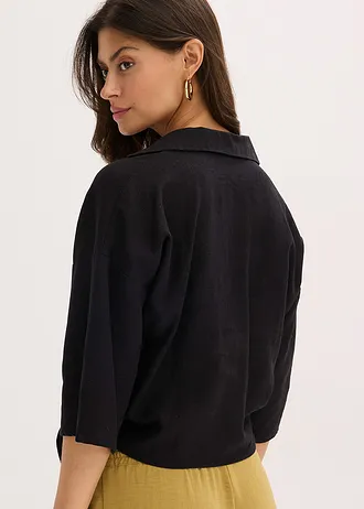 Lněná halenka • černá • bonprix obchod