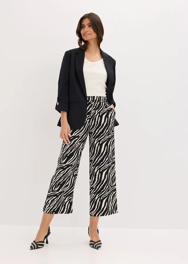 Instapbroek van viscose • zebraprint zwart-ecru • product-page.page-title-suffix