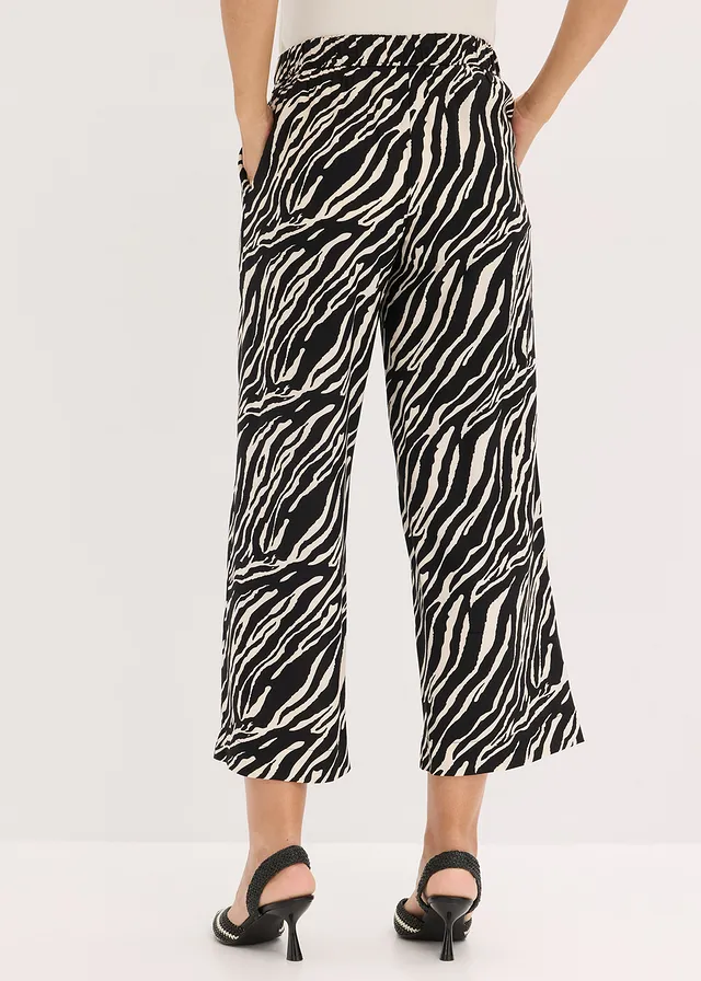 Instapbroek van viscose • zebraprint zwart-ecru • product-page.page-title-suffix