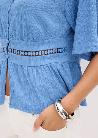 Tunikové tričko s krajkou • středně modrá • bonprix obchod
