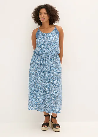 Žerzejové šaty, barva: džínově modrá s potiskem