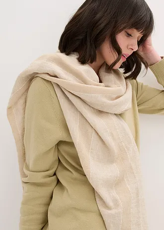 Sjaal met linnen • ecru-new beige • bonprix online shop