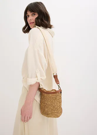 Slaměná vaková kabelka • přírodní - koňaková • bonprix obchod