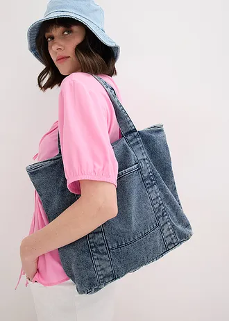 Shopper van denim • lichtblauw denim • bonprix online shop