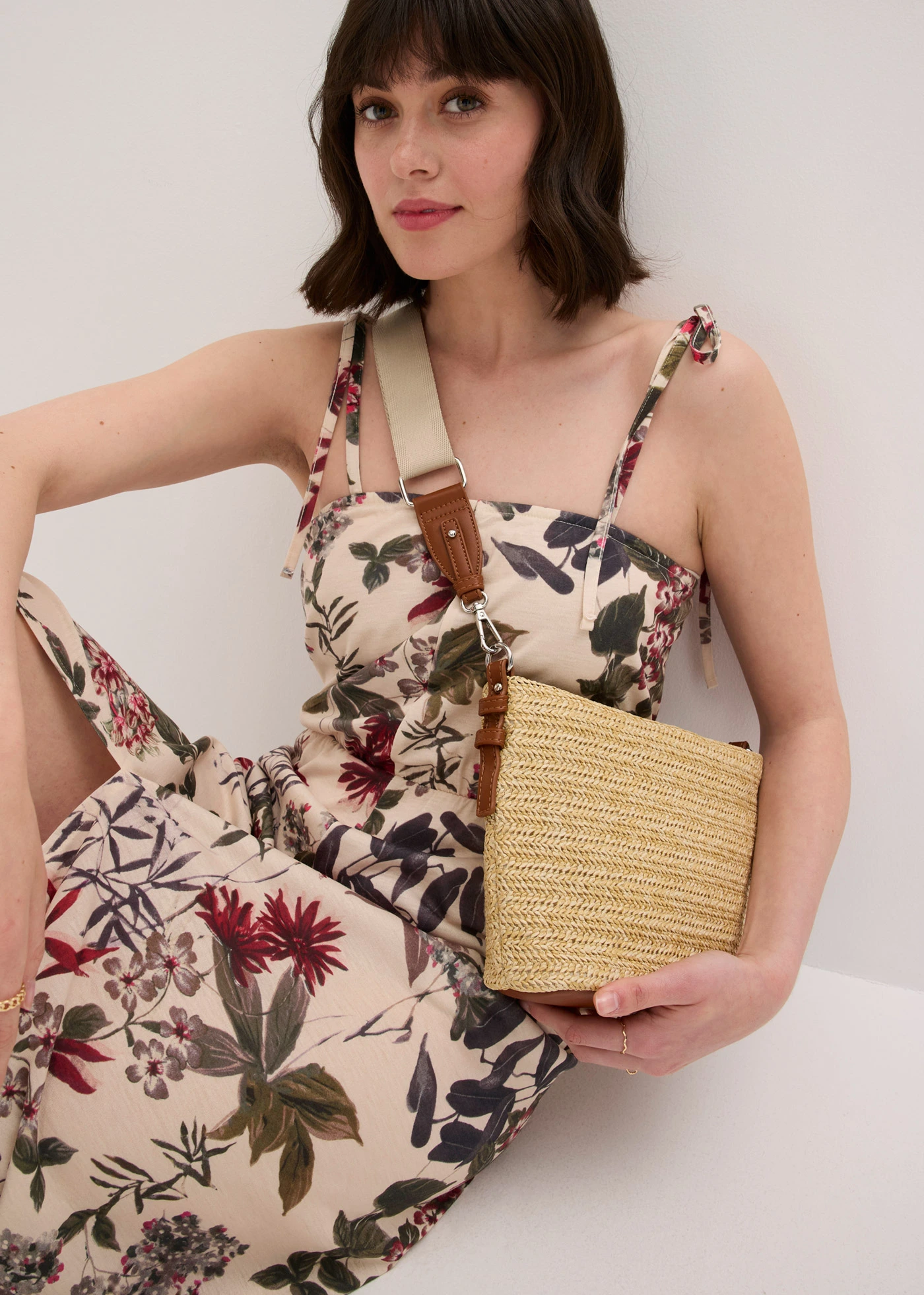 Schoudertas in rieten look • naturel-cognac • bonprix online shop