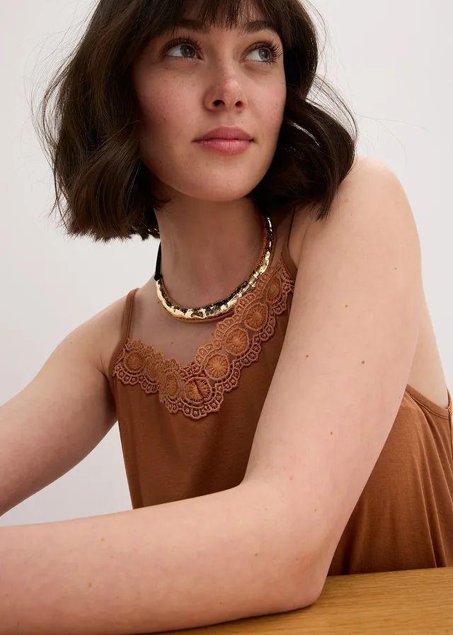 Collier ras du cou avec élément en métal, Couleur: couleur dorée
