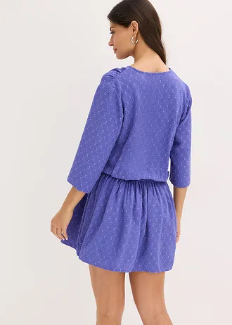 Mini jurk van getextureerd materiaal • paarsblauw • bonprix online shop