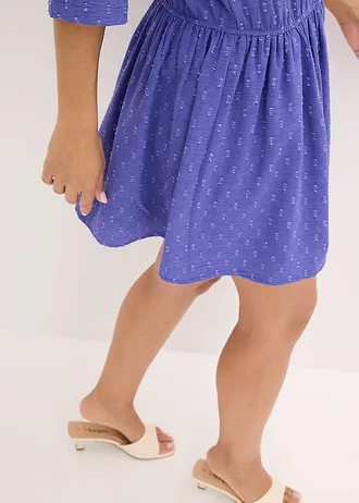 Mini jurk van getextureerd materiaal • paarsblauw • bonprix online shop