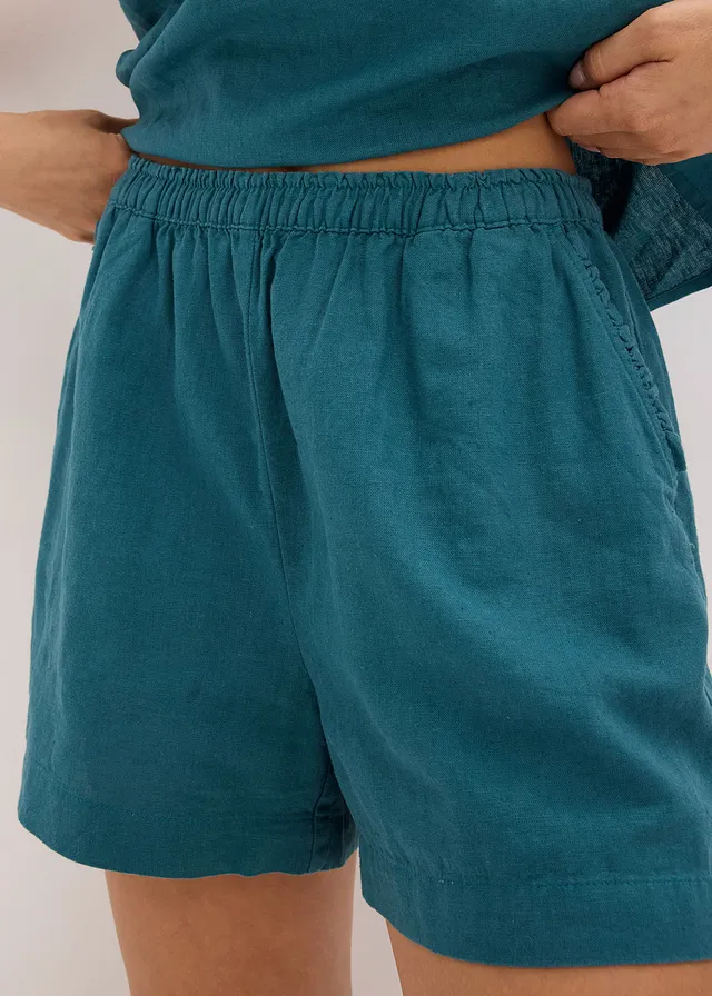 Short met linnen • pepergroen • product-page.page-title-suffix