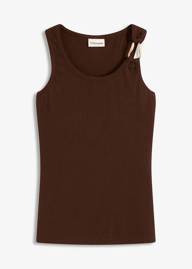 Top ripsat cu cataramă decorativă