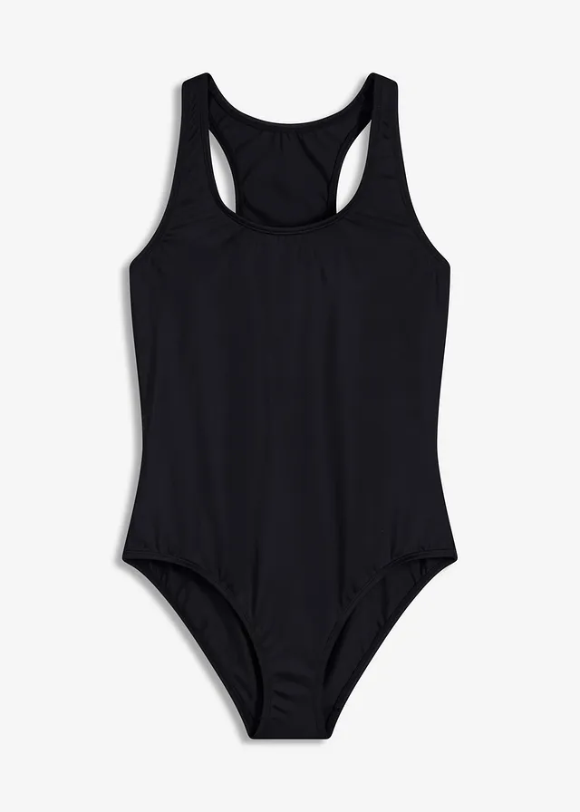 Maillot 1 pièce séchage rapide, dos nageur • noir • Boutique bonprix