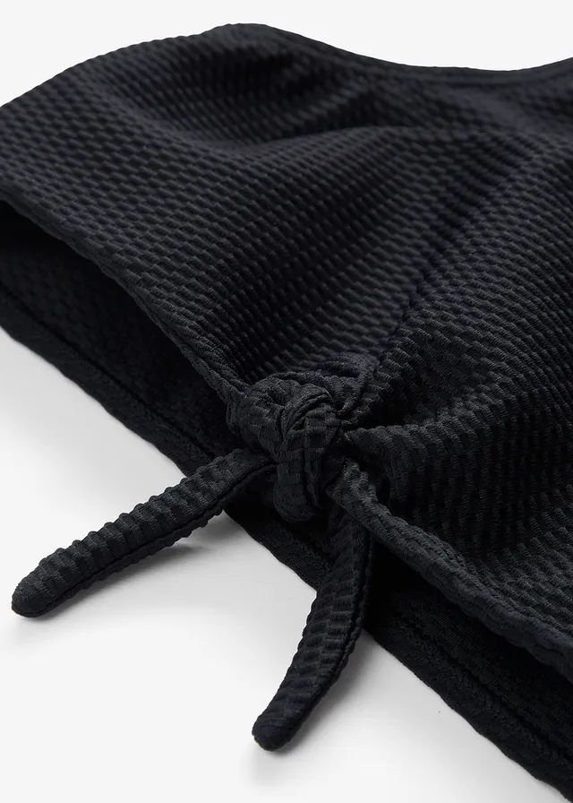 Bikini van gestructureerd materiaal (2-dlg. set), Kleur: zwart