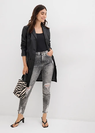 Materské džínsy so zničeným efektom, High Waist • sivá denim used • obchod bonprix