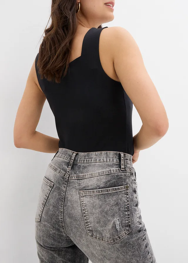 Materské džínsy so zničeným efektom, High Waist • sivá denim used • obchod bonprix