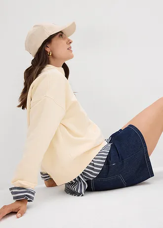 Džínové šortky, High Waist, Low Stretch • tmavě modrý denim nesepraný • bonprix obchod