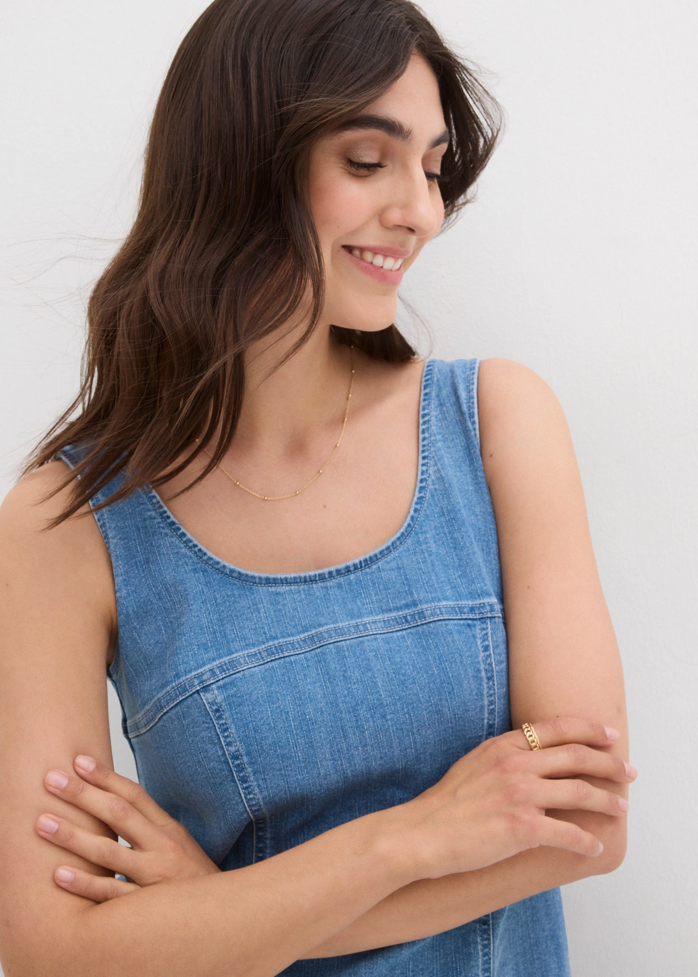 Džínsové šaty z bio bavlny so strečom • ľadovo modrá denim • obchod bonprix
