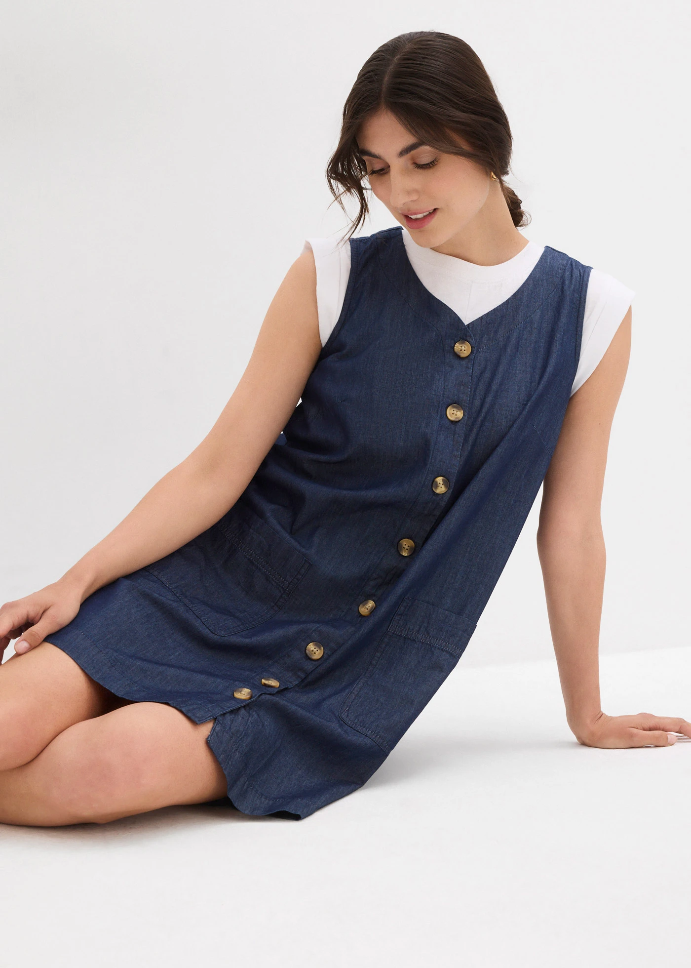 Spijkerjurk van biologisch katoen • donkerblauw denim • bonprix online shop