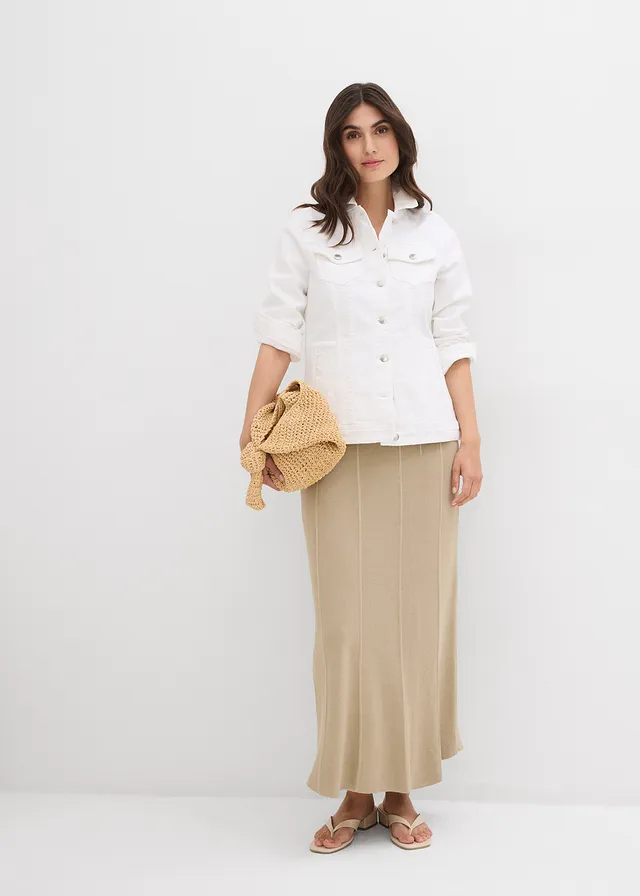 Veste en jean, Couleur: blanc