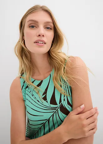 Žerzejové šaty ze splývavé viskózové směsi • tmavě hnědá/mentolově modrá • bonprix obchod