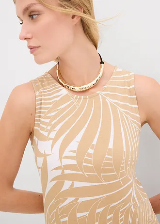 Žerzejové šaty ze splývavé viskózové směsi • přírodní bílá/nová béžová • bonprix obchod