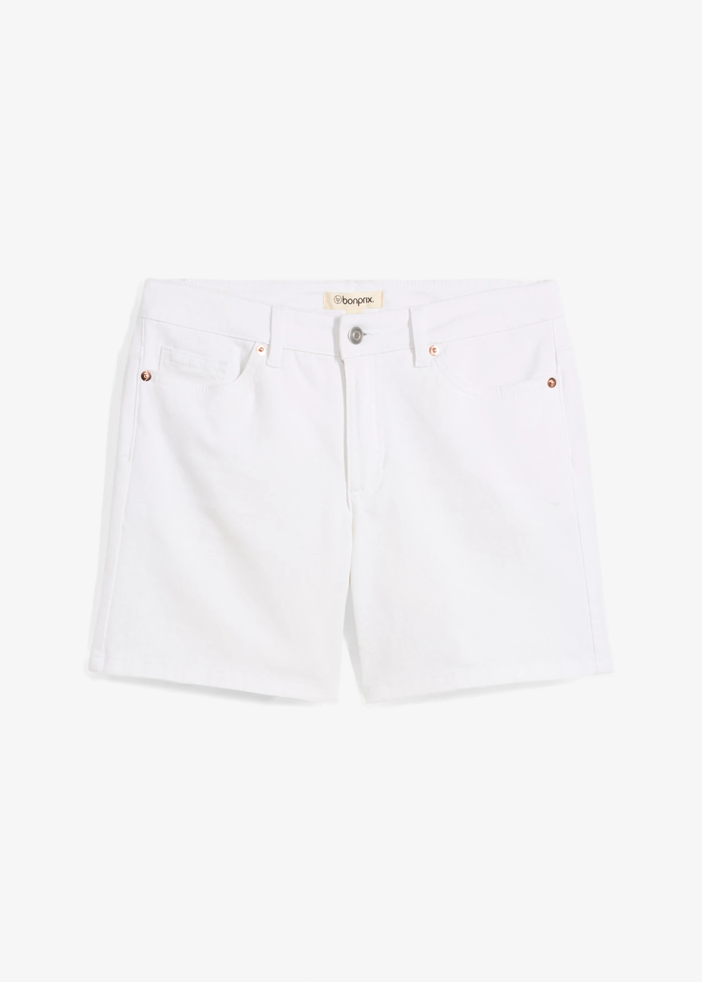 Short en jean, taille mi-haute • blanc • Boutique bonprix