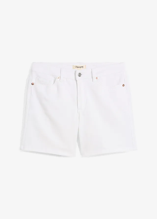 Jeansshort, mid waist • wit • bonprix online shop