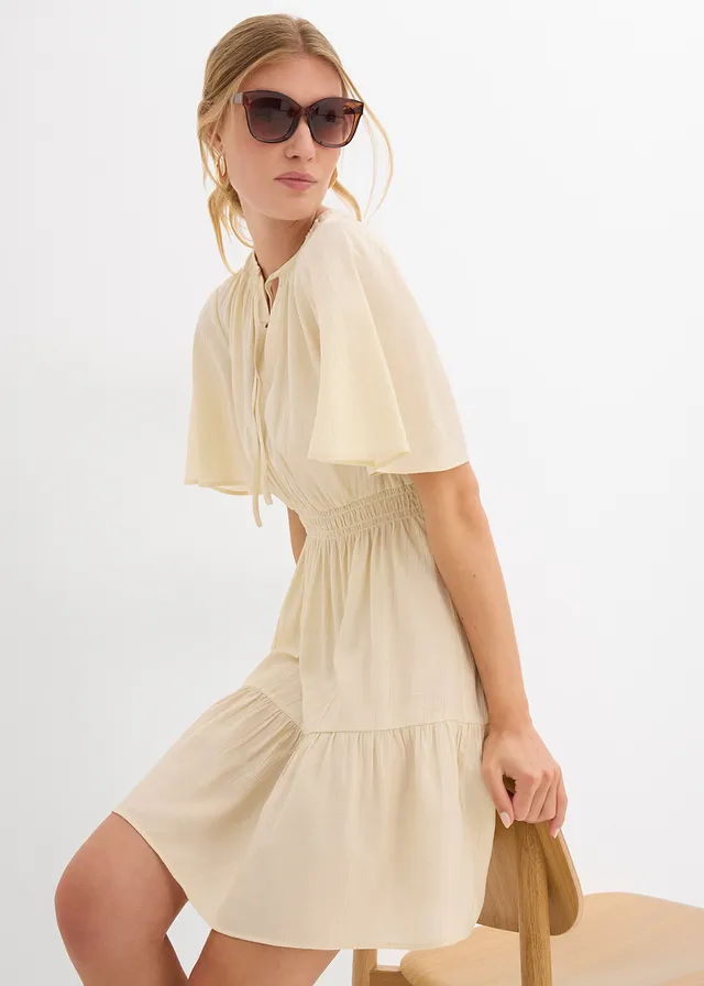 Jurk van soepele viscose • ecru • product-page.page-title-suffix