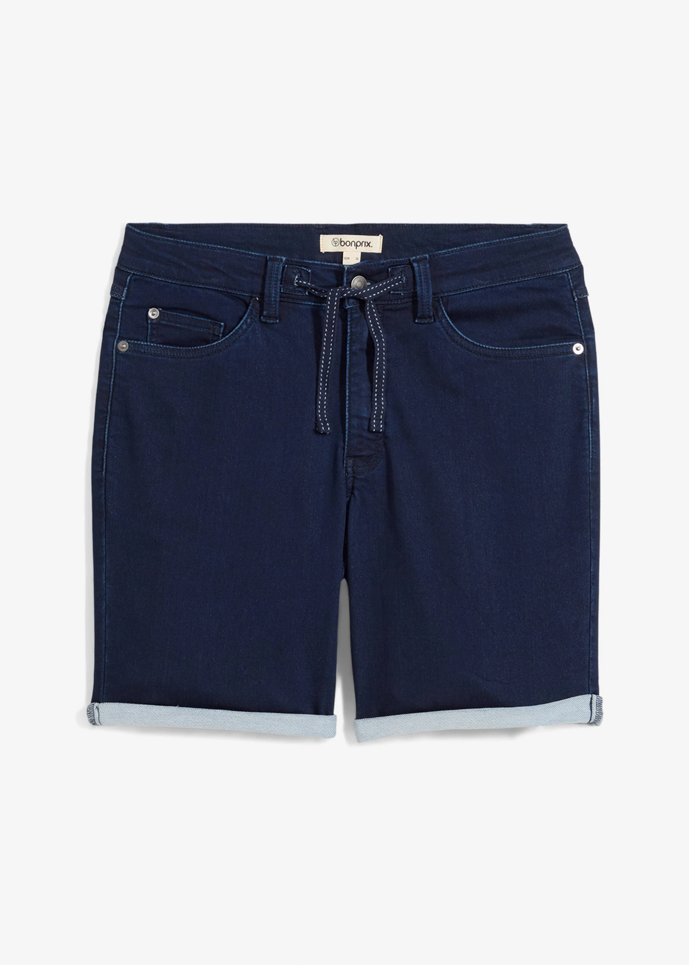Szorty jeansowe dresowe, regular fit • ciemnoniebieski denim • sklep bonprix