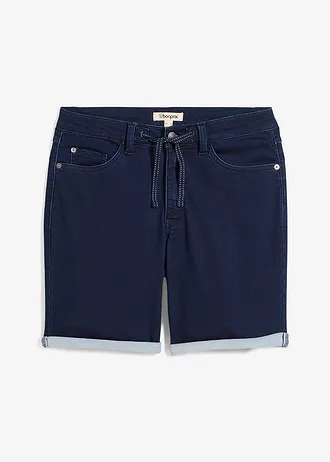 Szorty jeansowe dresowe, regular fit • ciemnoniebieski denim • sklep bonprix