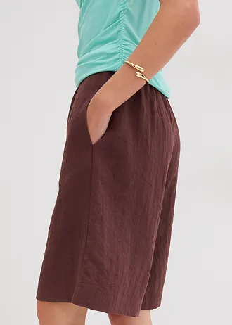 Bermudy ze splývavé viskózové směsi • hnědá terakota • bonprix obchod