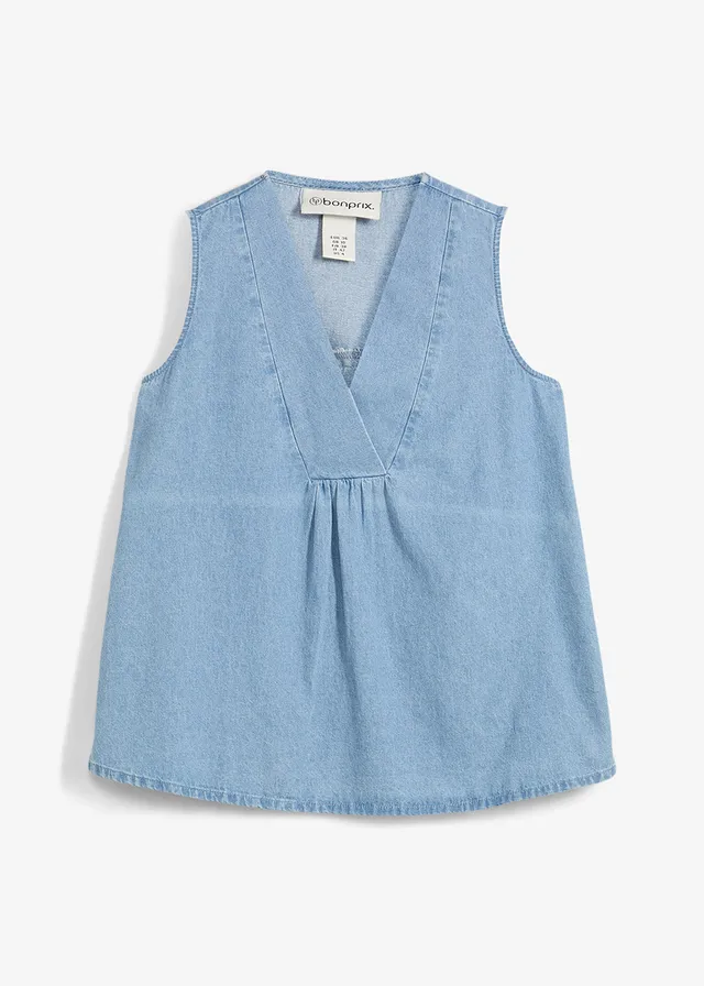 Blouse sans manches en jean