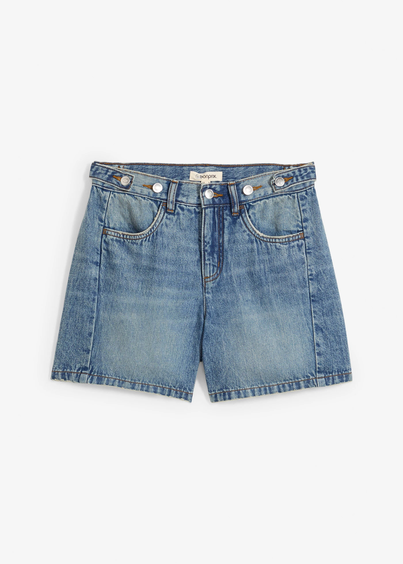 Jeansshort mid waist, low stretch • blauw denim used • product-page.page-title-suffix