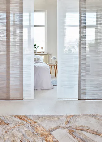 Paneelgordijn met strepen (1 stuk), Kleur: wolwit