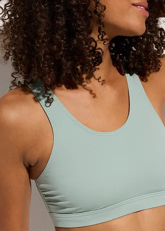 Haut de maillot brassière à bande sous-poitrine réglable • gris vert • Boutique bonprix