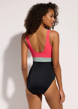 Costum de baie cu uscare rapidă și model color block • pink-paradis/gri-verde/negru • magazin bonprix