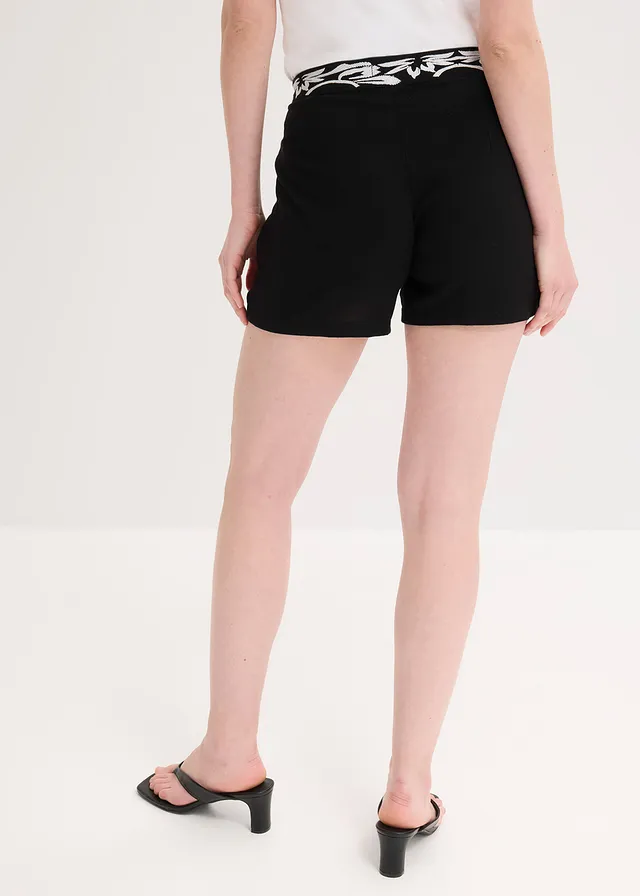 Short met borduursel van een zachte viscosemix • zwart/wit + andere kleuren • product-page.page-title-suffix