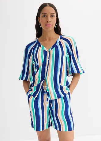 Halenka ze strukturované viskózy • arktická modro-světle modro-bílá s proužky • bonprix obchod