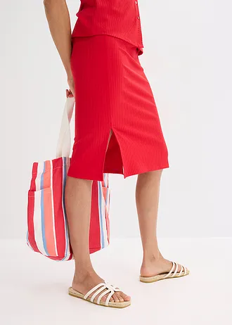 Geribde jersey rok • dieprood • bonprix online shop