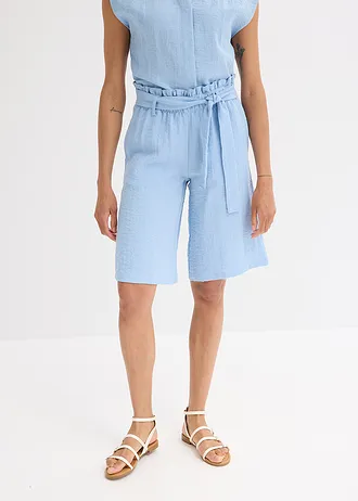 Instapbermuda in een soepele vicosemix, Kleur: lichtblauw