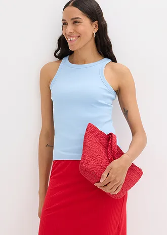 Geribde tanktop • lichtblauw • bonprix online shop