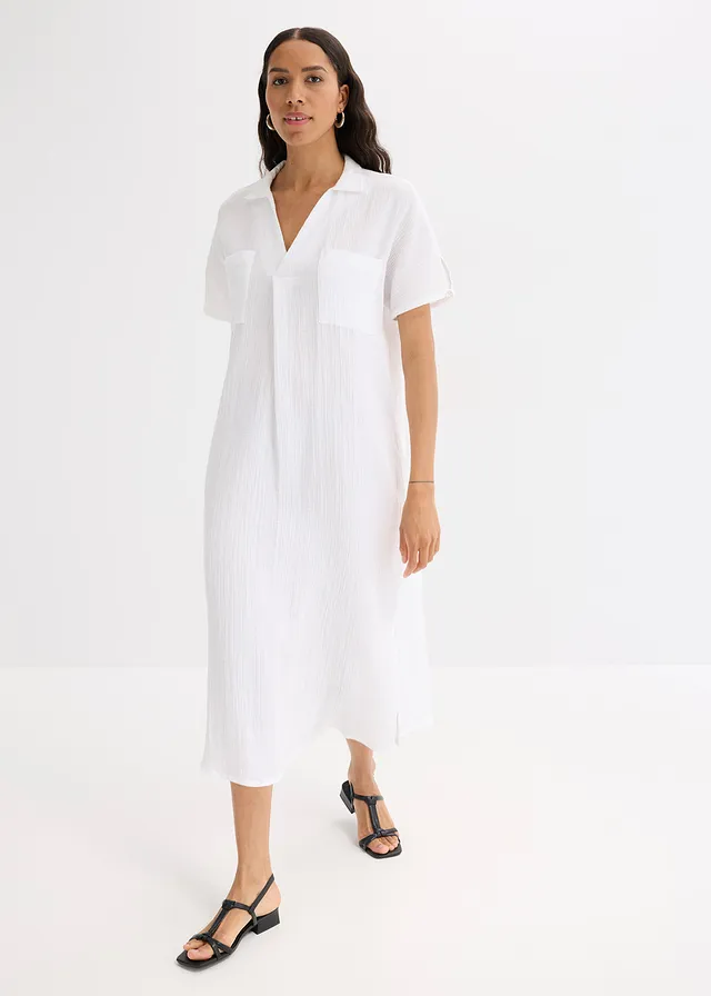 Robe caftan en gaze de coton douce