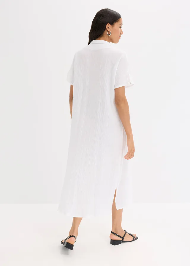 Robe caftan en gaze de coton douce • blanc • product-page.page-title-suffix