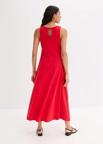 Šaty na ramínka, z čisté organické bavlny, barva: sytě červená