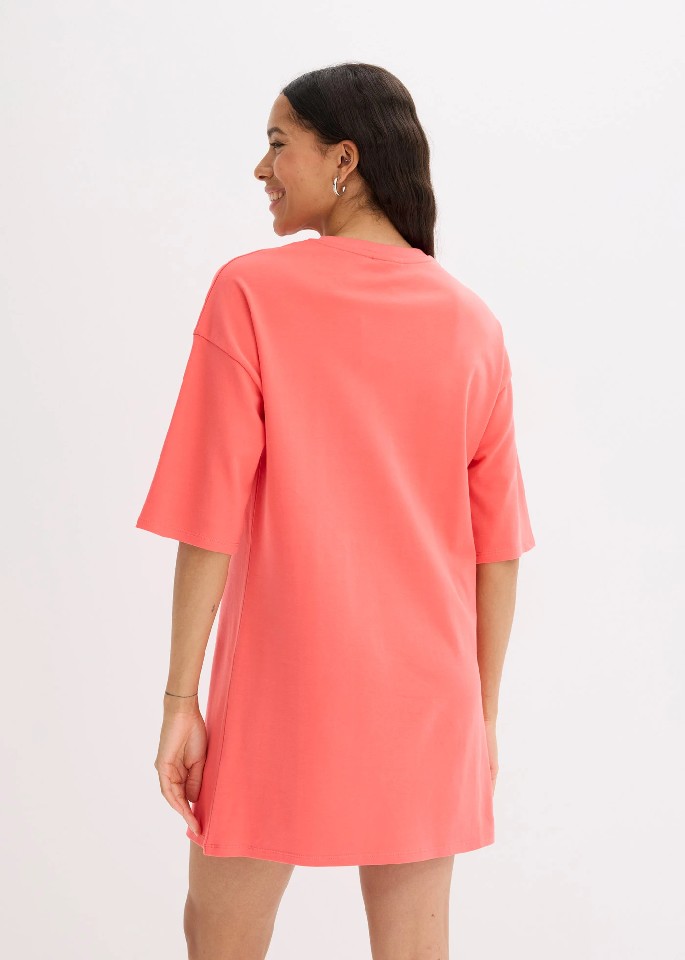 Rochie oversized din tricot gros din bumbac organic • coraliu deschis • magazin bonprix
