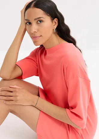 Rochie oversized din tricot gros din bumbac organic • coraliu deschis • magazin bonprix