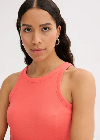 Geribde tanktop • lichtzalm • bonprix online shop