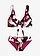 Minimizer beugel bikini met gerecycled polyamide (2-dlg. set), Kleur: bessen gedessineerd