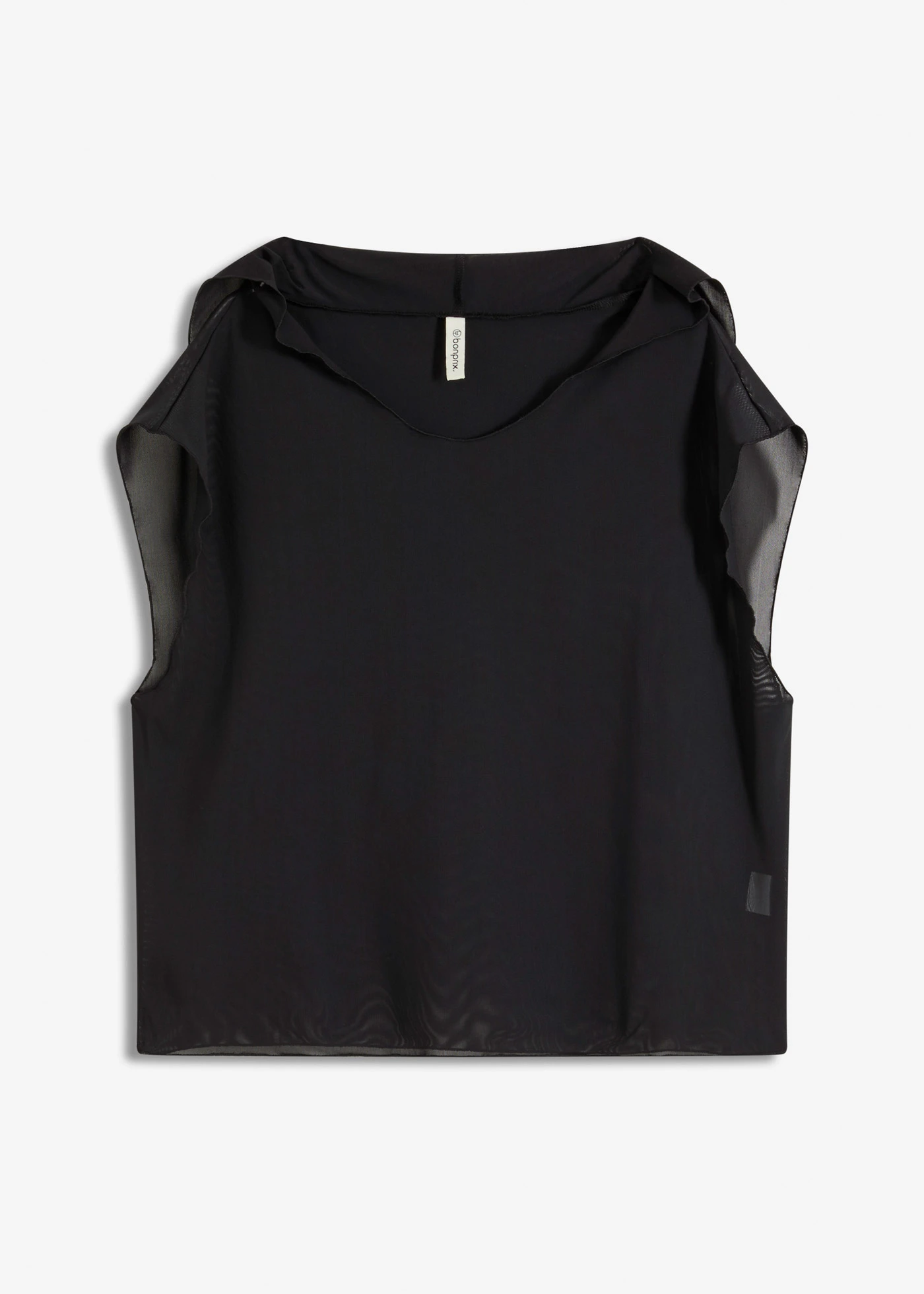 Průhledné plážové triko s kapucí • černá • bonprix obchod