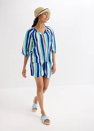 Halenka ze strukturované viskózy • arktická modro-světle modro-bílá s proužky • bonprix obchod