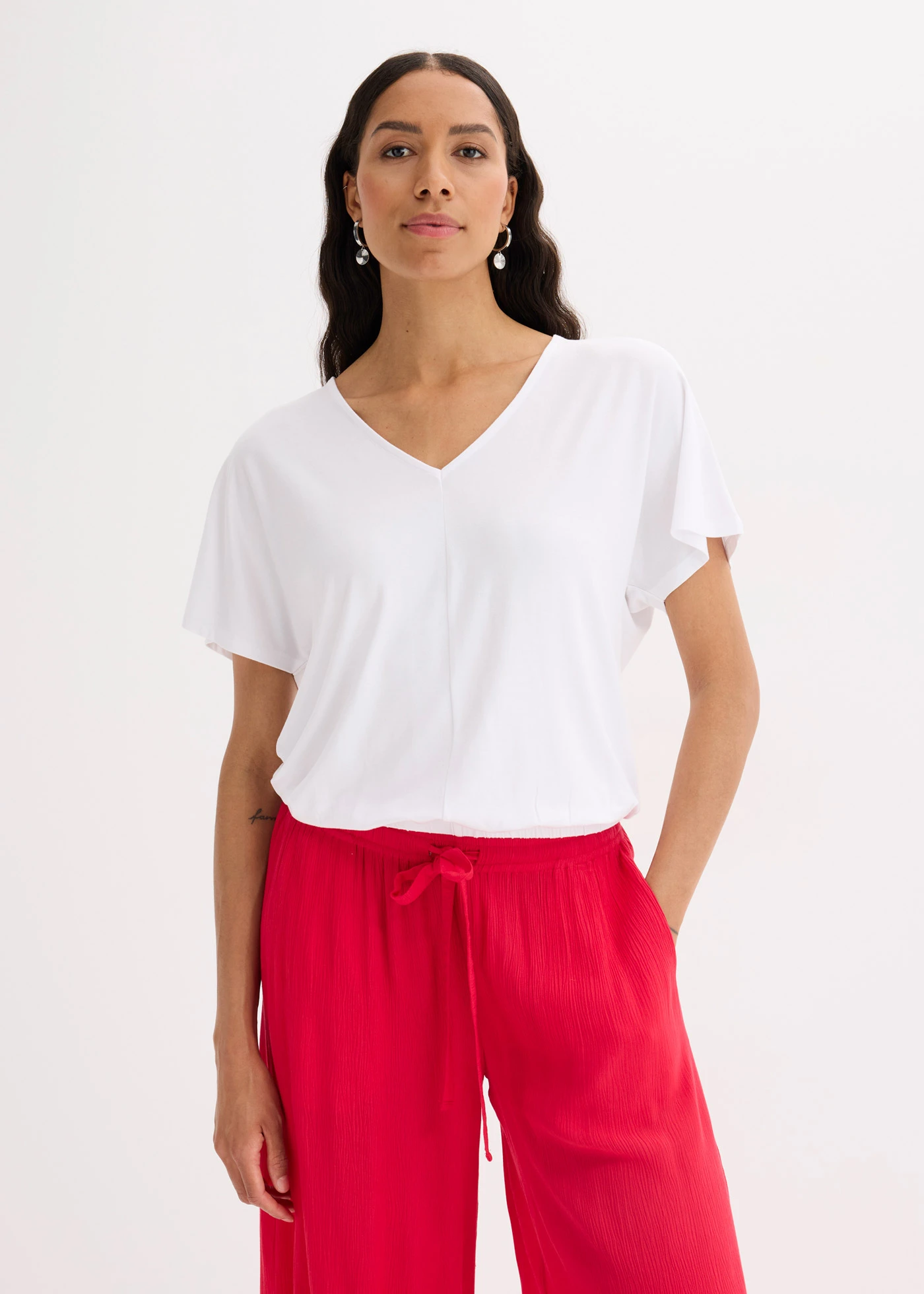 Oversize tričko z měkké viskózové směsi • bílá • bonprix obchod